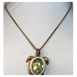 VTG Betsy Johnson Turtle Pendant Necklace
