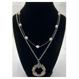 18K RGP Pearl &ï¿½Tennesmedï¿½ Floral Necklaces