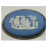 VTG Wedgwood Blue Jasperware Brooch/Pin