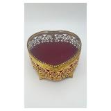 VTG HW Regency-style Heart-shaped Trinket Box