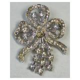 VTG Ribbon Brooch/Pin Brilliant Prong Set