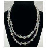 Vintage Faceted Crystal 2-Strand Necklace