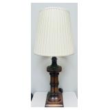Vtg Neoclassical-style Turned Wood Column Lamp