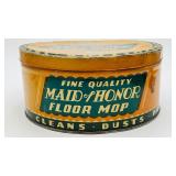 Vtg Maid of Honor Floor Mop Metal Advertising Tin