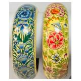 2 VTG Handpainted Bangle Bracelets