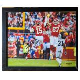 Autographed Mahomes & Kelce High Five Photo