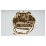 Vintage Whiting & Davis  Gold Tone Mesh Handbag