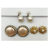 3 Pair of ï¿½Pearlï¿½ Ear Clips