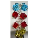 925 Cube Glass Beaded Bracelet