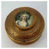 VINTAGE PNCW POWDER JAR WITH LADY PORTRAIT
