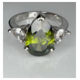 Fashion Ring w/ Peridot Colored Stone
