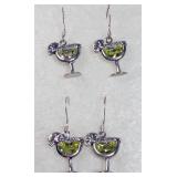 2 Silpada 925 Cocktail Green Peridot Earrings