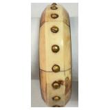 VTG Carved Bone & Brass Stud Bracelet