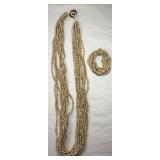 Natural Stone Beaded Necklace & Bracelet Set
