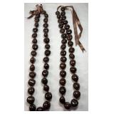 2 Handmade Kukui Nut Lei Necklaces