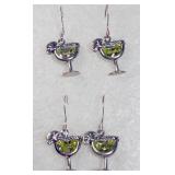 2 Silpada 925 Cocktail Green Peridot Earrings