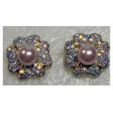 VTG Joan Rivers Gold-tone Faux Pearl Earrings
