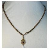 VTG Gold-tone Rose Chain Necklace