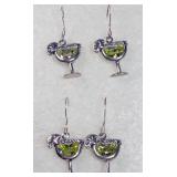 2 Silpada 925 Cocktail Green Peridot Earrings