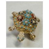 Flower Turtle Tortoise Pin/Brooch