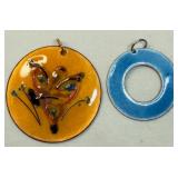 2 Enamel Pendants