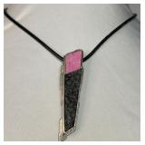 925 Cobalt Calcite Druzy Necklace
