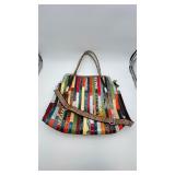 Vintage Multi-color Faux Leather Handbag