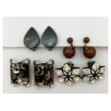 4 Pair of Vintage Ear Clips & Screws