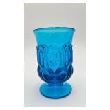 Vintage LE Smith Colonial Blue Glass Vase