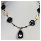 Hand made Onyx & Mother of Pearl Necklace