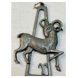 VTG Aries Zodiac Pendant Genuine Pewter