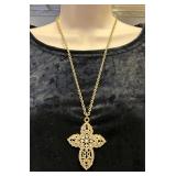 Fancy Large Cross Pendant on a Chain