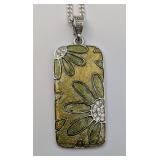 Fun 1970s Enamel Pendant on Chain