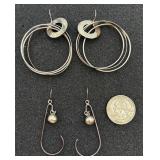 2 Pairs of Sterling Silver Earrings