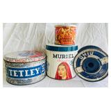 3 Vintage Tins & Spool