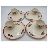 8 Pc. Christmas Plate & Cup Set