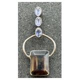 Sterling Silver & Multi-Colored Stone Pendant