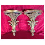 *Pair of Vtg Gilt Wall Corbels