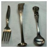 2 VTG Silver-plated Spoons & 1 Fork