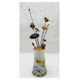 Antique Set of 10 Victorian Hat Pins in Holder
