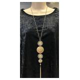 Groovy 1960ï¿½s Golden Disc Necklace