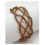 Golden Braided Mesh Chain Bracelet
