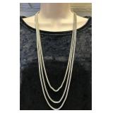 3-Strand Silver Mesh Chain Necklace