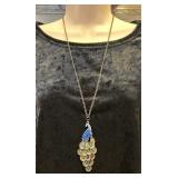 Nice Peacock Pendant on Long Chain