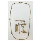 6 Pieces of Assorted Golden Jewelry