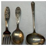 2 Spoons & 1 Fork Silver-Plated