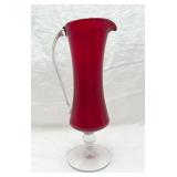 1960 Red Blenko Glass ï¿½Regal Lineï¿½ Pitcher