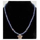 Sterling Silver & Sodalite Bead Necklace