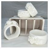 Set of 4 VTG Bone China Porcelain Napkin Rings