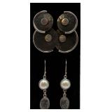 2 Pairs of Sterling Silver Earrings